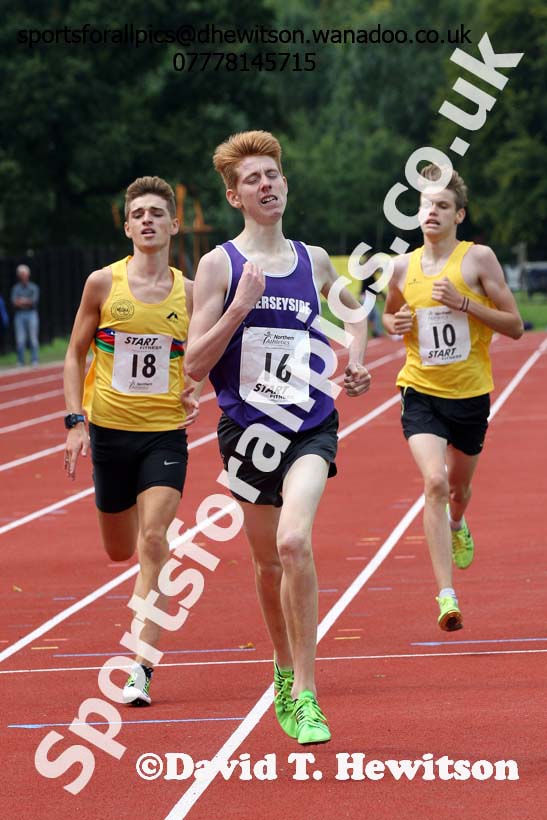 Mens 800 metres at the Northern Inter-Counties under-17s and 15s at Witton Park, Blackburn. Photo: David T. Hewitson/Sports for All Pics